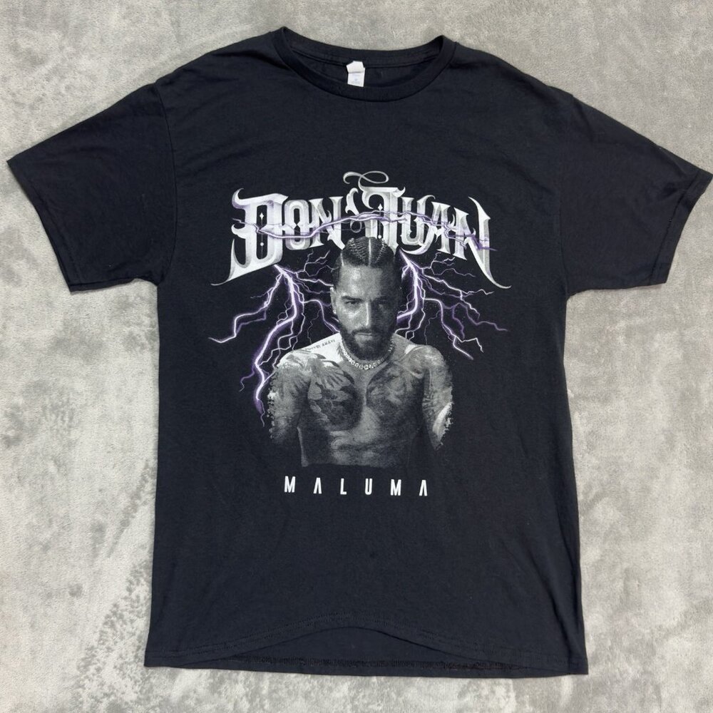 Maluma Don Juan Shirt Mens Medium Black World Tour Concert Tee 100% Cotton Music